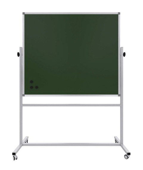 Tablă magnetică dublă Whiteboard + Cretă 90×120 cm, suport mobil, PANDA – Biro Solutions